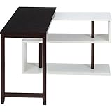 不二貿易 回転デスク サージュ 120×45cm ホワイト ブラウン 37025