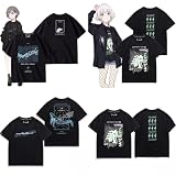 BanG Dream It's MyGO Tシャツ 半袖 高松燈 千早愛音 要楽奈 長崎そよ 椎名立希 同型Tシャツ コスプレ衣装 T-Shirt 夏服 丸首 インナーシャツ スポーツシャツ トップス カジュアル 応援 誕生日 プレゼント (J,L)