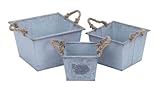 Plutus Brands Planter Designed with Rope Handles, Set of 3 [並行輸入品]
