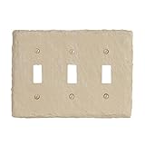 Amerelle 8345TTTA Faux Slate Triple Toggle Wallplate, Almond [並行輸入品]