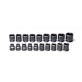 Wright Tool 655 3/4 Drive 6 Point Standard Metric Impact Socket Set (19-Piece) by Wright Tool