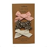 3パックhand-tied Girl Bows onワニクリップ