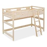 ロフトベッド 国産ひのき KUSKUS loft (クスクスロフト) 木製 ロータイプ (はしご付き H138cm)