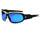 Ergodyne Skullerz Loki Safety Sunglasses / Goggles - Black Frame, Blue Mirror Lens by Ergodyne