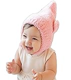 【SEBLES】 ベビー ユニーク とんがり キュート ニット帽 赤ちゃん 新生児 ～ 3歳 ピンク サイズ 42cm ～ 52cm クロスセット (ピンク)