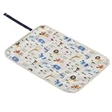 わくわくお食事タイムのベビーランチョンマット・シート　サバンナ横断どうぶつ大行進（スケアー地・生成）　B0603500　日本製