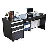 【予約販売11月中旬入荷予定】パソコンデスク デスク 高級ブラック鏡面 ハイタイプ 115cm幅 鏡面パソコンデスク パソコンデスク ３段チェスト セットpcデスク UV塗装 UV鏡面塗装 傷に強い SAV011N J-Supply