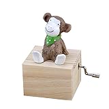 動物のオルゴールミニハンドクランクオルゴールの高さ約3.1インチ（猿）