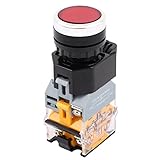 XDiscount 押しボタンスイッチ プッシュスイッチ 切替スイッチ レッド 一個入り パネルマウント