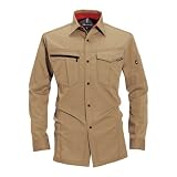 【BURTLE】 バートル ポリエステル65%・綿35% 作業服 作業着 長袖シャツ(6083-ku)キャメル　L