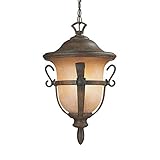 Kalco 9396WT Hanging Lanterns with Ecru Glass Shades, Walnut Finish [並行輸入品]