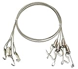 starPG ステンレス ピクチャー ワイヤー 吊り下げ 金具 自在フック 汎用 ピクチャーレール用 4本 (1m)