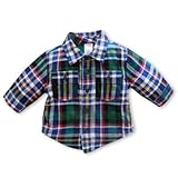 (ジンボリー)GYMBOREE グリーンチェック柄 内フリースネルシャツ 60-65 【並行輸入品】