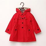 子供服mimosala キッズ トレンチコート フード付き フレア ドレスコート 女の子 チェック 裏地 韓国子供服