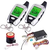 2 Way 2 Remotes Control Sensor Engine Start Security System Car Alarm w/ LCD Display Backlight Sound