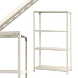 スマートラック STR-1154-BC 幅87.5×奥行30×高さ150cm 4段 ホワイト 70㎏/段