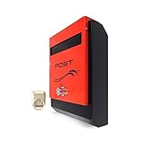 Mailbox 鉄製メールボックス郵便ポストメールボックス（海外直送品） (RED)