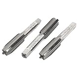 uxcell　ハンドタップ　M12 x 1.75 メトリック SKS2 ストレート 4 フルート ボトミング プラグ テーパー　3個セット