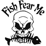 髑髏 FISH FEAR ME STICKER JAPAN 黒 各約縦13cm×約横12.3cm カッティングステッカー 転写 シール 切文字 防水 耐水 耐久 車 デカール パソコン シェルフコンテナ ボトル ストーブ コンロ スマホ スーツケース