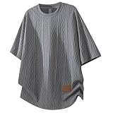 [Aaronlive] tシャツ メンズ 夏服 半袖 涼しい 柔らかい カジュアル トップス 無地 经典 ファッション ビッグ シルエットメンズ トップスgray 2XL