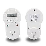 uxcell　液晶電子タイマー スイッチ　タイマー ソケット　125 v AC/15 a/1875 ワット　電気ソケット　ホワイト　150 g　ミニセット