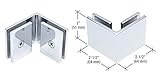 CRL Chrome Square Style 90 Degree Glass-to-Glass Clamp [並行輸入品]