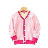PANCY 子供服 秋冬 防寒綿服 長袖ジャケット 裏起毛カーディガン 男の子 女の子(90cm,ピンク)