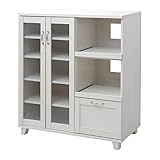 JKプラン Lyckaland　キャスター付きキッチンカウンター 105cm幅 ホワイト FLL-0016-WH