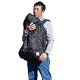 抱っこ紐用 防寒カバー 裏地ボア キルティングケープ ブラック