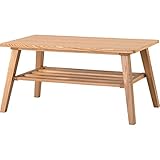 インテリア 家具 便利 おしゃれ コーヒーテーブル 【モティ】 長方形 木製 棚収納付き RTO-744TNA ナチュラル