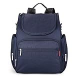 insular バックパック 防水　マザーズバッグ 多機能　大容量　ファッション (navy)