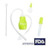 Silicone Baby Nasal Aspirator Vacuum Suction + a Feeder Set Green by Emon