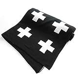 クロス柄 ニット ブランケット ハーフケット ひざ掛け おくるみ 出産祝い 白黒 新品 ギフト