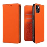 PinLiSheng iPhone 12/12pro ケース 手帳型 アイフォン12/12pro カバー PUレザー マグネット式 耐衝撃 落下防止 カードポケット付き スタンド機能 軽量 薄型 360度全面保護いPhone 12/12pro 6.1インチ対応 (オレンジ, iphone12)
