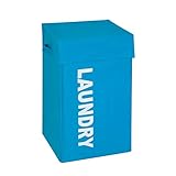 ハニー-CAN-ドゥHMP-04292洗濯物は青、蓋をスクエア洗濯物用かごを妨げます