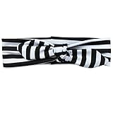 （イーエフイー）EFE ベビーヘッドバンド　ウサ耳ヘルド|伸縮性|ライン線柄　全5色(白×黒) [並行輸入品]