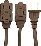 GE 12-Feet Indoor Extension Cord with Tamper Guard, Brown 51952 [並行輸入品]
