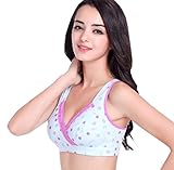 Ziweiba マタニティ 授乳兼用ノンワイヤー 休みブラジャー 授乳ブラ クロスオープン レディース 婦人 妊婦用 インナー眠りブラ 3段階のホック レース丸玉柄 (S, C)