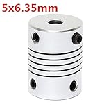 5Mm X 6.35Mm Aluminum Flexible Shaft Coupling Od19Mm X L25Mm (Usa)