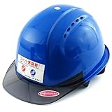TOYO ひさし透明ヘルメットロイヤルブルー No.380F-OT-S 視界が広く安全 通気孔付き 日本製