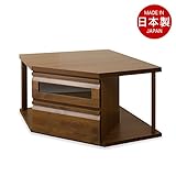 天然木アルダー材コーナーTVユニットシリーズ コーナーテレビ ダークブラウン TE-0027