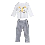 Domybest 秋冬 赤ちゃん服 キッズ パジャマ 女の子 男の子 タイガー柄 綿100％ 長袖 Tシャツ上下セット トップス+ジーンズ+ヘアバンド 0.5-4歳 七三五 出産お祝い