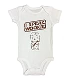 Baby Onesie " I speak Wookie " Star Wars InspiredデザインRB Clothing Co カラー: ホワイト