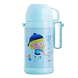 Baoblaze 幼児用　ステンレス製　真空　断熱ボトル　保温保冷　真空断熱 　ボトル　水筒　500ｇ　全2色 - 青