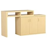 arne テレビ台 パソコンデスク 完成品 伸縮 コーナー ハイタイプ キャビネット T+D 90W扉 ナチュラル