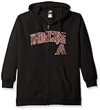 MLB Arizona Diamondbacks Women 's Team Full Zip Fleece Hoodie with Distress Word Mark on Chest、2 x、ブ