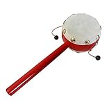 2のセットかわいいベビーおもちゃRattleドラム音楽サウンドおもちゃ赤ちゃんガラガラ音がする、レッド