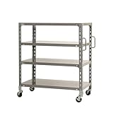 軽量キャスターラック グリップ付 幅120×奥行60×高さ99.7cm グレー 150㎏/全