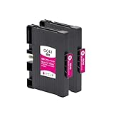 【J-ECO】 GC43M マゼンタ 顔料 2本セット Mサイズ ISO14001、ISO9001、CE、SGS認証 リコー用 互換インクカートリッジ ICチップ付き残量表示 (GC43 GC43S GC43K GC43C GC43M GC43Y GC43KS GC43CS GC43MS GC43YS)