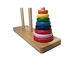 木のぬくもり 優しい おもちゃ ハノイの塔 ８段 木製パズル